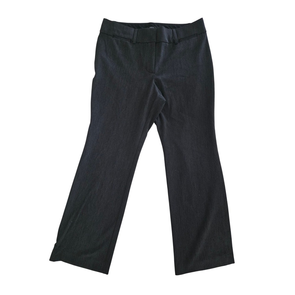 Loft Petites Charcoal Gray Textured Trouser Pants Size 8P Straight Leg Career
